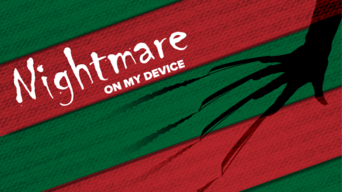 Hand scratching red and green fabric