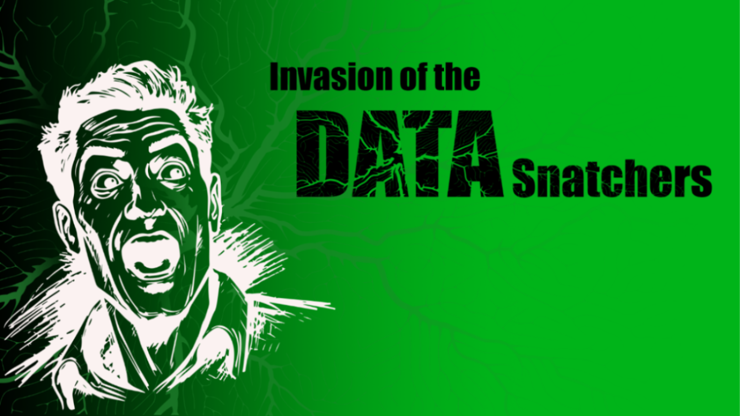 Man screaming on green background