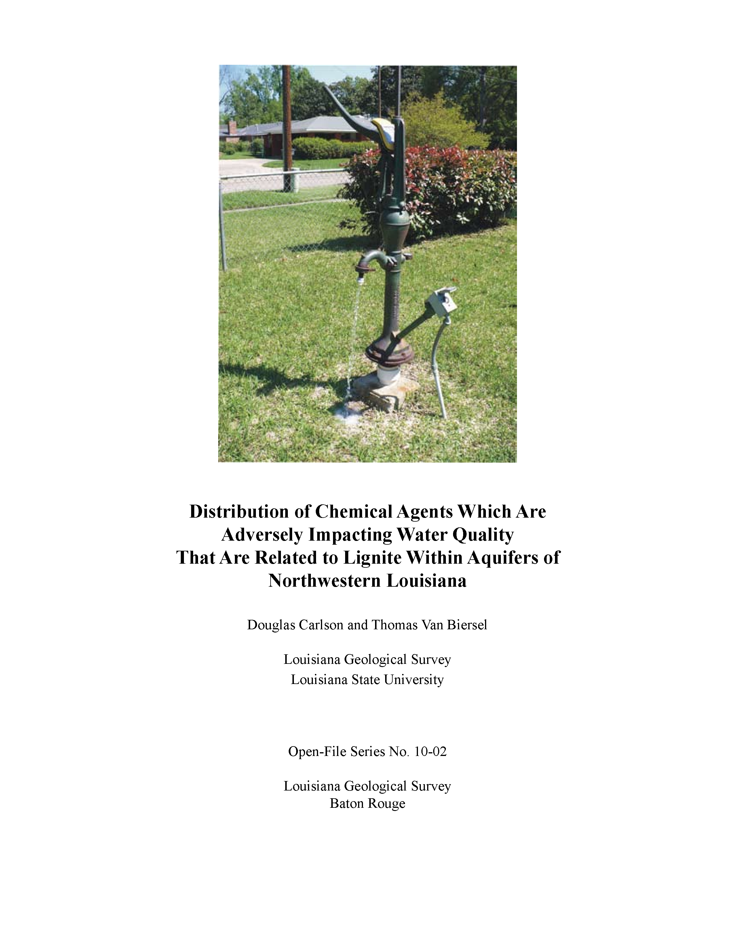 Distribution of Chemical Agents Which are Adversely Impacting Water Quality That are Related to Lignite Within Aquifers of Northwestern Louisiana