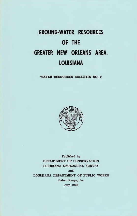 Ground Water in Louisiana.